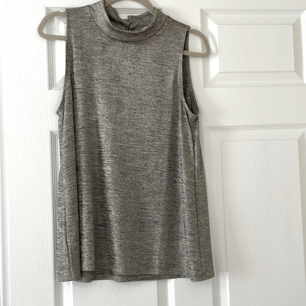 Shimmering mock neck shell